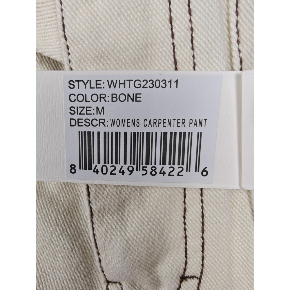Honor The Gift Pants Womens Medium White Carpenter Twill Straight Leg Workwear - Picture 4 of 8